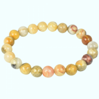 Crazy Lace Agate (Yellow) Bead Bracelet